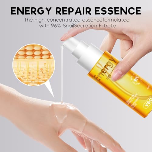 VGO 96% Snail Mucin Serum - Advanced Hydrating Anti-Aging Snail Extract for Smooth Radiant Skin - All Skin Types - 100ml
