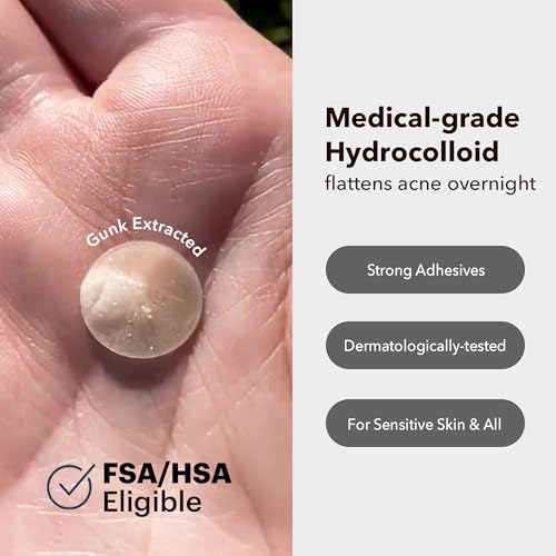 AVARELLE Hydrocolloid Acne Patches for Face | FSA HSA Eligible | Tea Tree, Calendula & Cica Blemish Patches (10-14 mm, 8