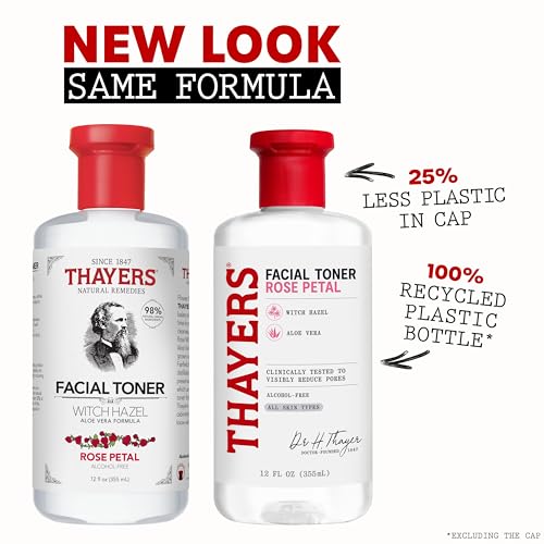 THayer's Rose Petal Witch Hazel Facial Toner for Glowing Skin, Soothing & Hydrating 12oz
| THayer's Alcohol-Free Rose P