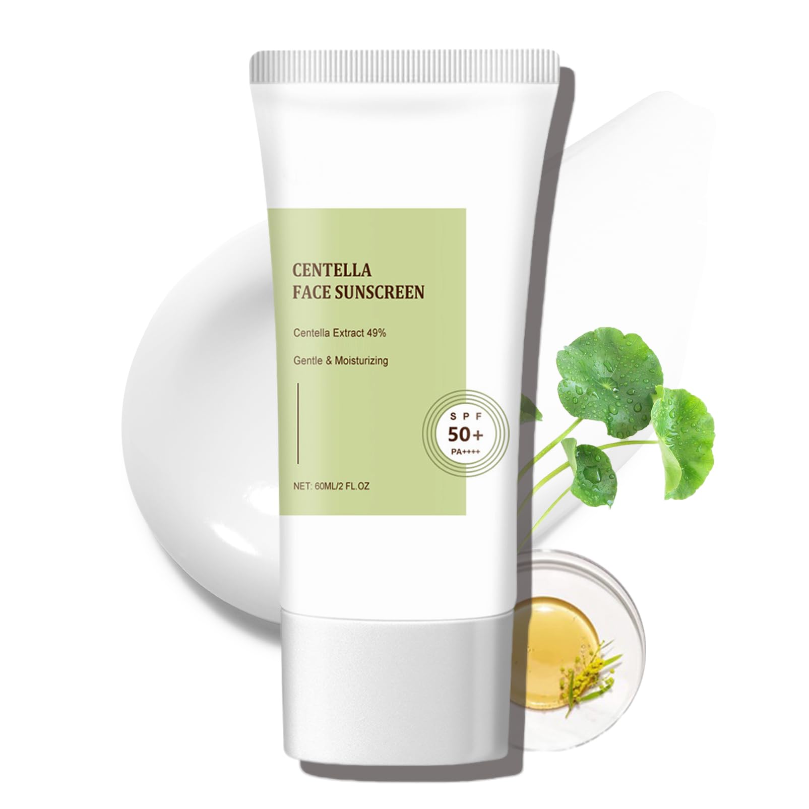 Centellá Korean Facial Sunscreen Calming Moisture Daily SPF 50+ PA++++ No White Cast for Women Vegan Face Sun Serum