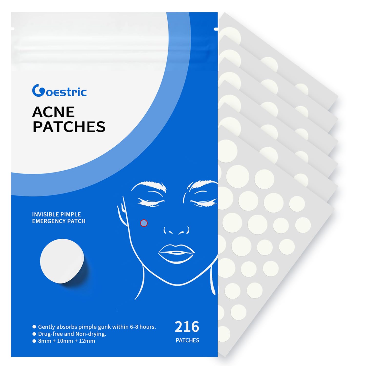 Face Invisible Zit Stickers 216 Count Hydrocolloid Acne Patches
| Hydrocolloid Acne Patches for Face 3 Size Invisible S