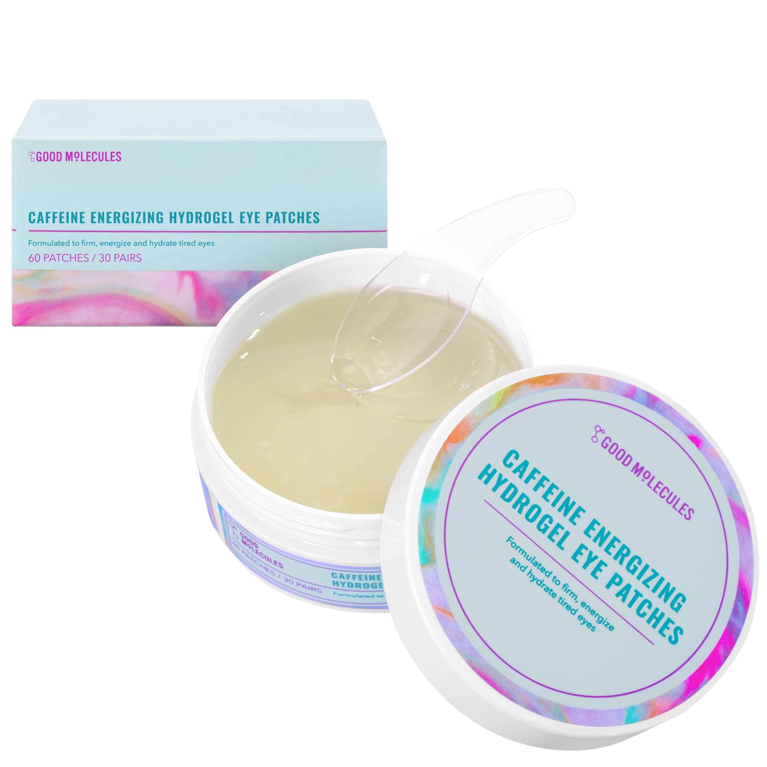 Good Molecules Caffeine Energizing Hydrogel Eye Patches - Hydrate and Reduce Puffiness - Skincare for Face